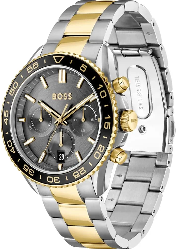 Hugo Boss 1514144 Runner Bicolour Steel Grey Dial Men's Watch vue 2