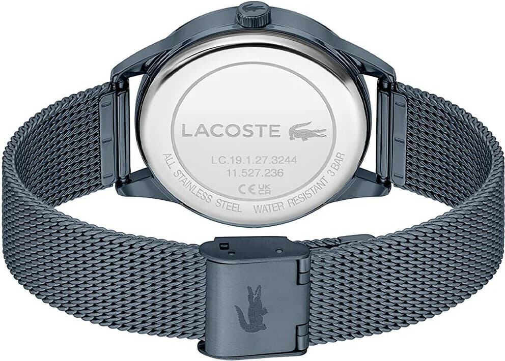 Lacoste Ladycroc 2001260 Blue Milanese Mesh Strap Women's Watch with Rhinestone Dial vue 3