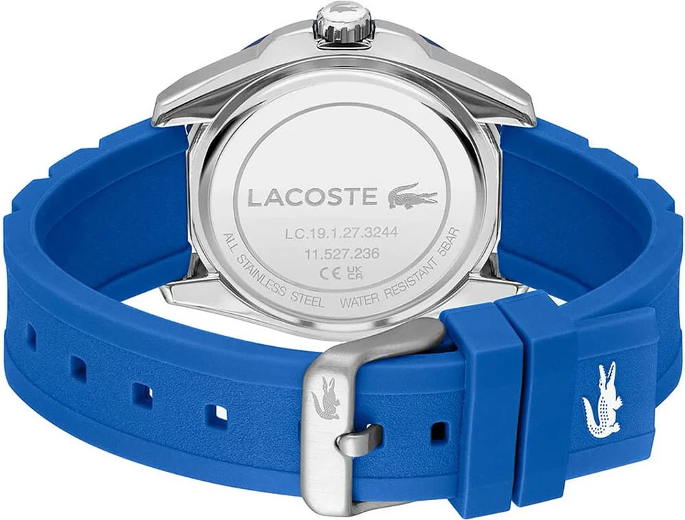 Lacoste Finn 2011285 Blue Silicone Strap and Black Dial Men's Watch vue 3