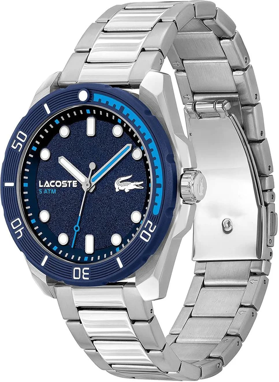 Lacoste 2011286 Finn Stainless Steel Silver and Blue Dial Watch vue 2