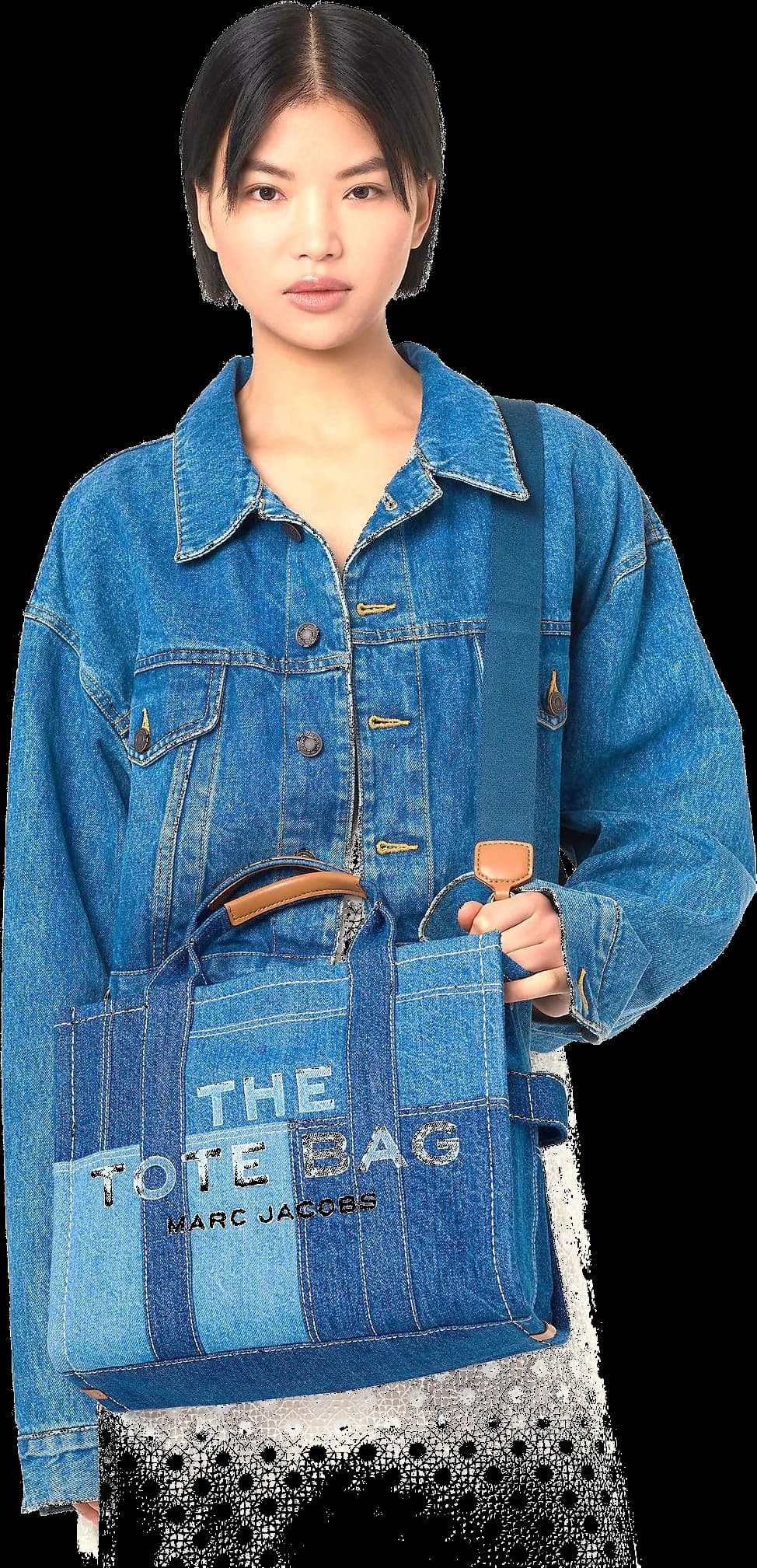 Sac à main Marc Jacobs The Medium Tote Bag Denim en toile vue 2