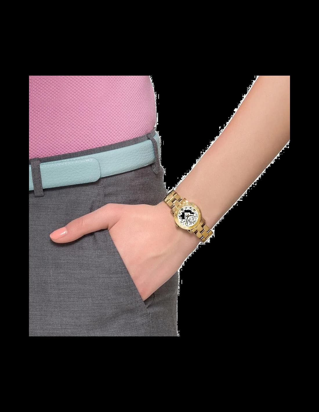 Marc Jacobs MBM3057 Yellow Gold-Plated Stainless Steel and Brilliant Index Women's Watch vue 4