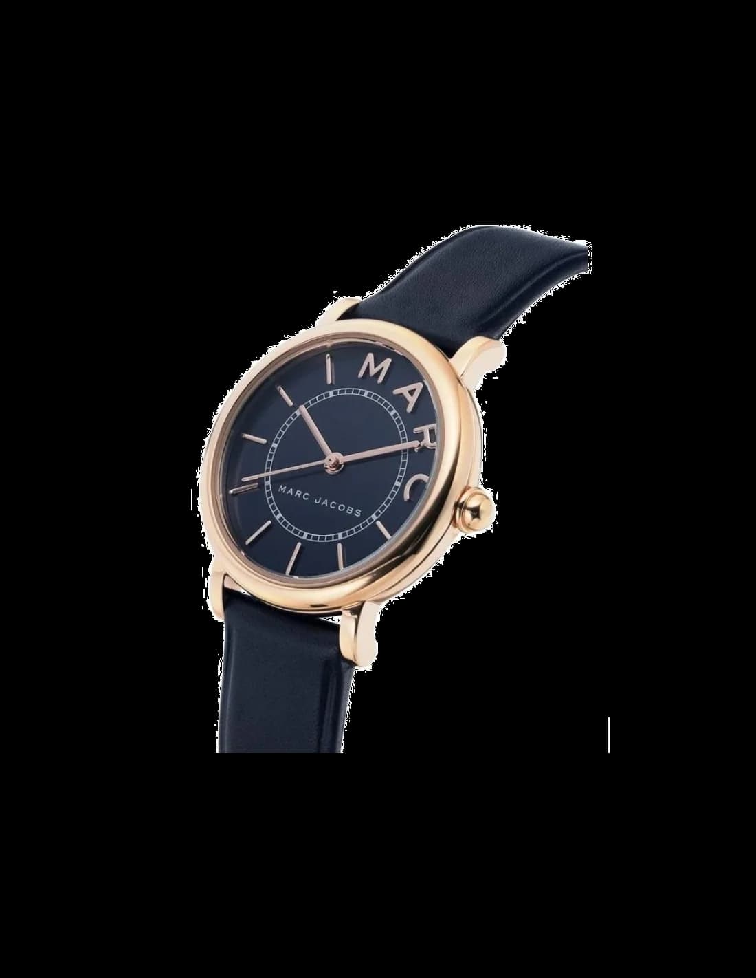 Marc Jacobs MJ1539 Roxy Rose Gold Plated Stainless Steel and Blue Leather Strap Women's Watch vue 2