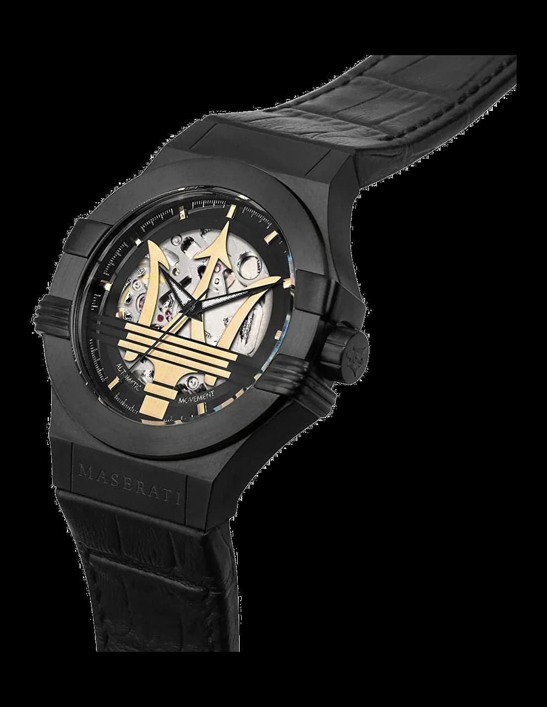 Maserati Potenza R8821108027 Automatic Skeleton Watch Full Black Dial vue 2