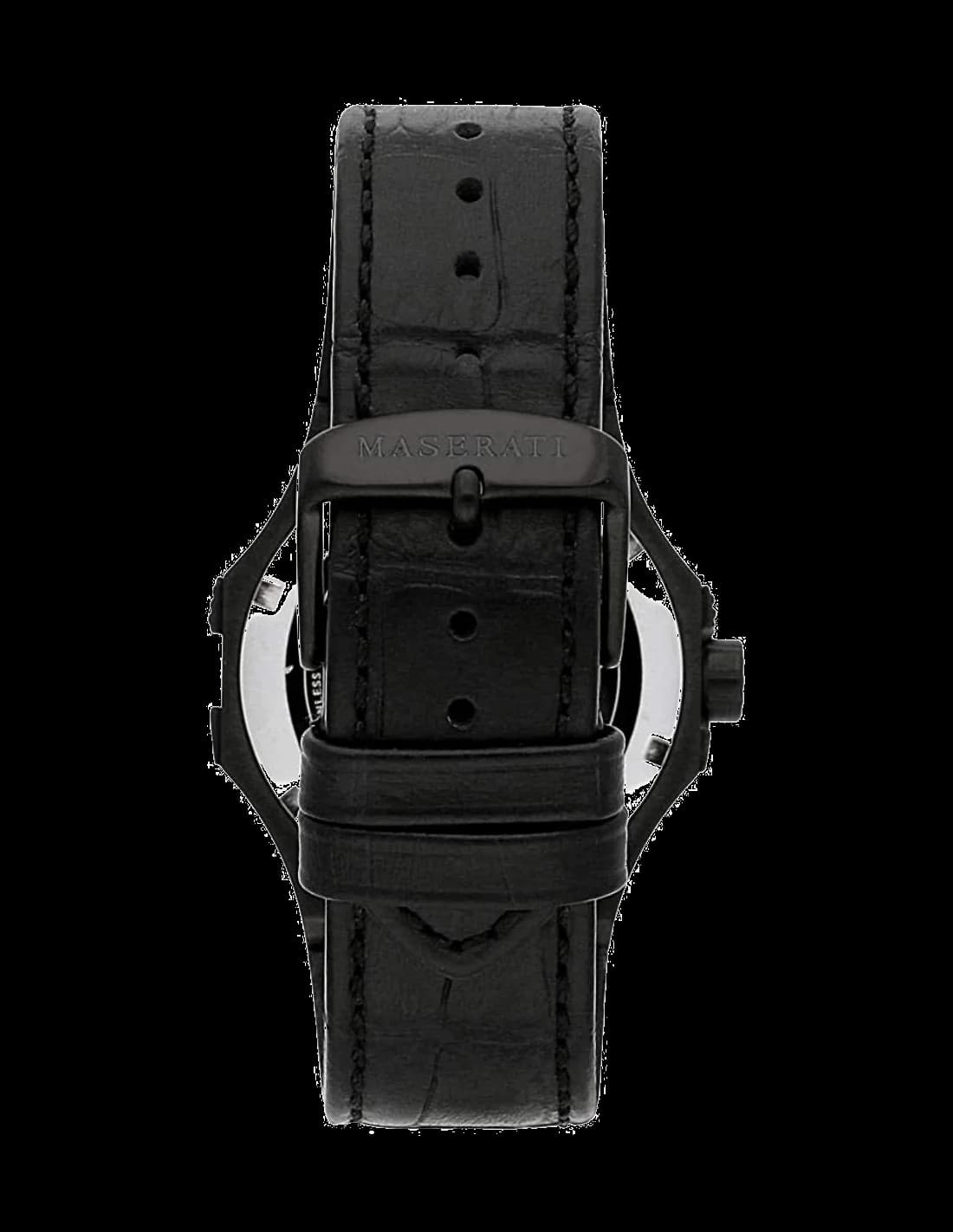 Maserati Potenza R8821108027 Automatic Skeleton Watch Full Black Dial vue 3