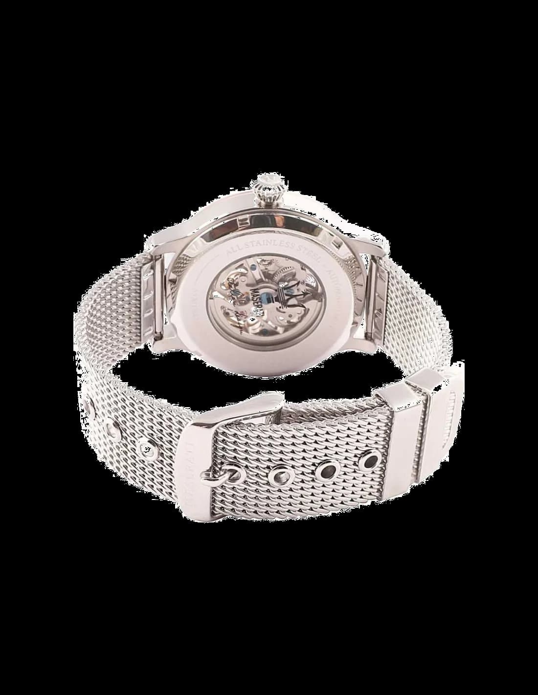 Maserati Epoca R8823118001 Automatic Skeleton Dial Milanese Mesh Men's Watch vue 3