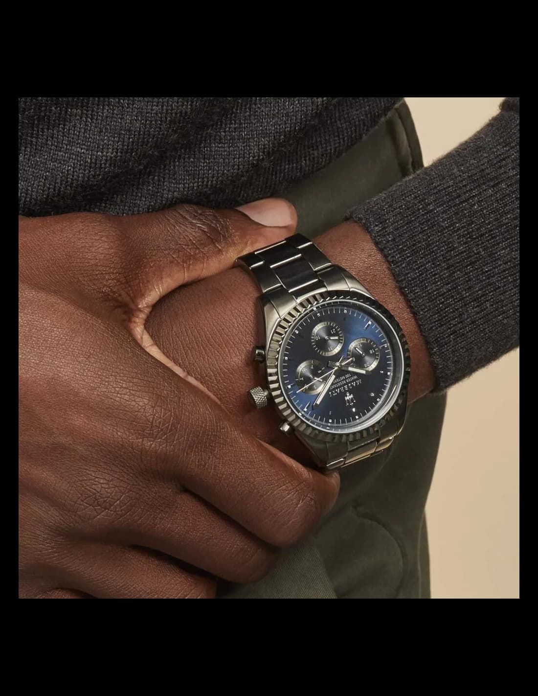Maserati Competizione R8853100019 Grey Steel Blue Dial Men's Watch vue 5