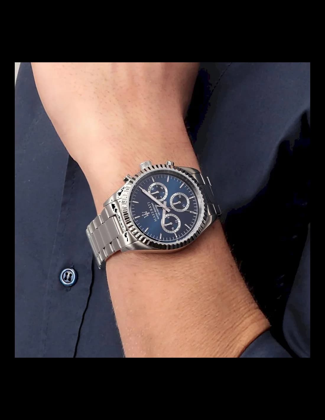 Montre Homme Maserati Competizione R8853100022 cadran bleu vue 4