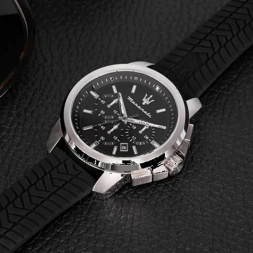 Maserati Successo R8871621014 Black Rubber Strap Men's Watch vue 4