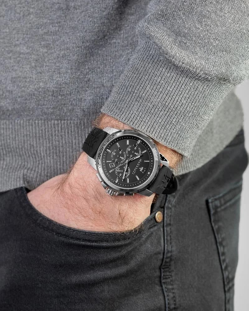 Maserati Successo R8871621014 Black Rubber Strap Men's Watch vue 5