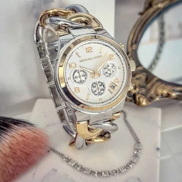 Michael Kors MK3199 Silver Stainless Steel Runway Watch vue 3
