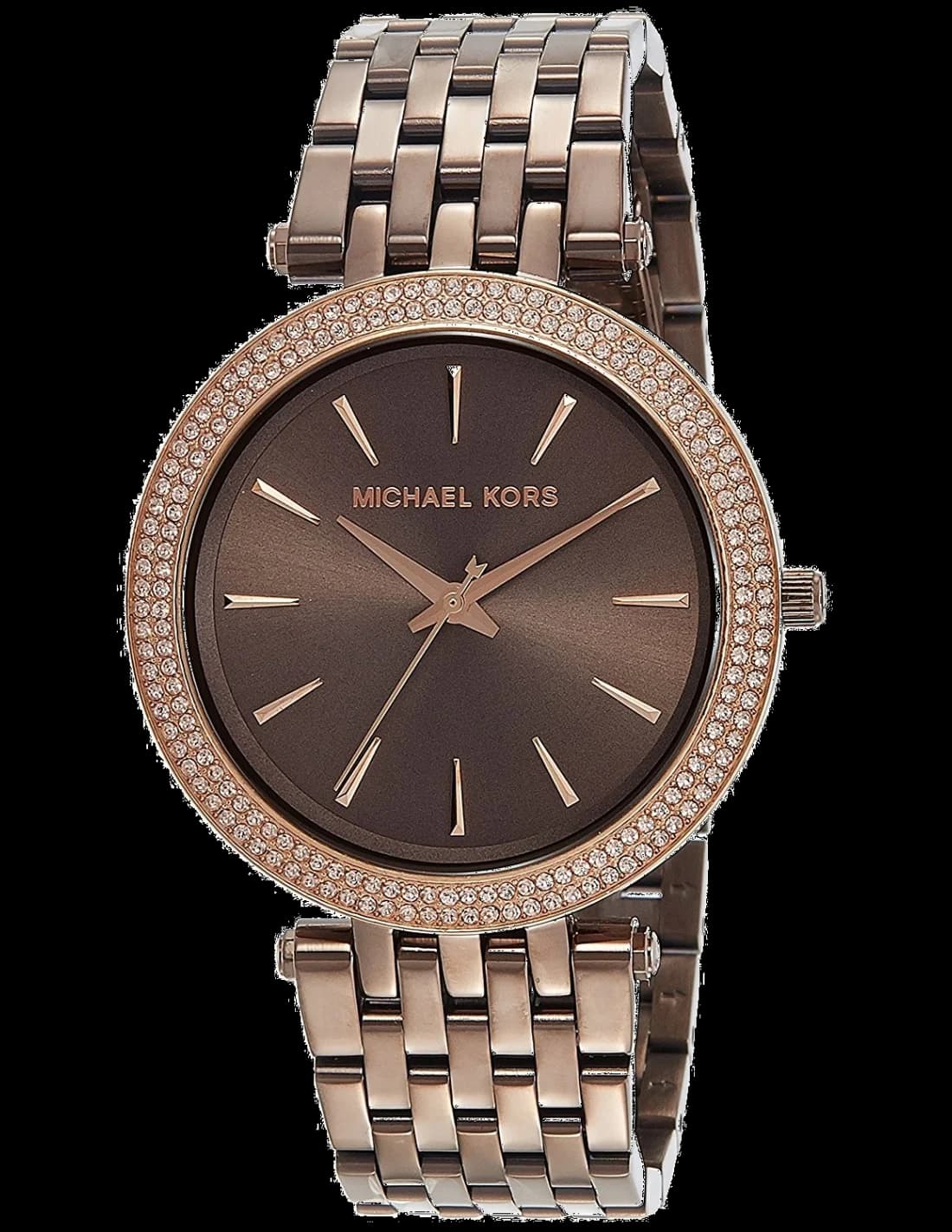 Montre Michael Kors MK3416 en Acier Marron avec Lunette Sertie de Cristaux