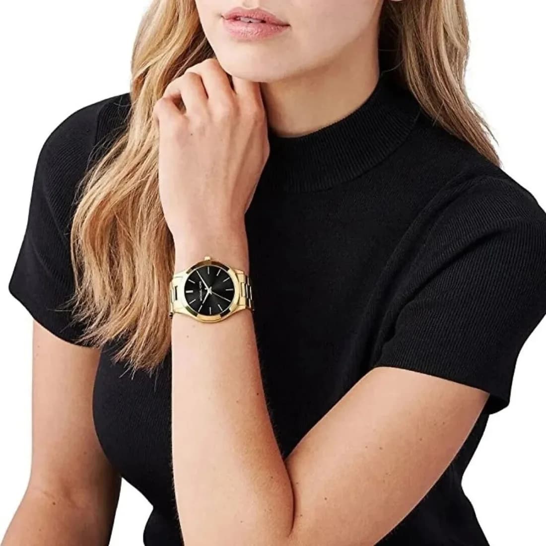 Michael Kors MK3478 Gold-Tone Stainless Steel Women's Watch with Black Dial vue 4