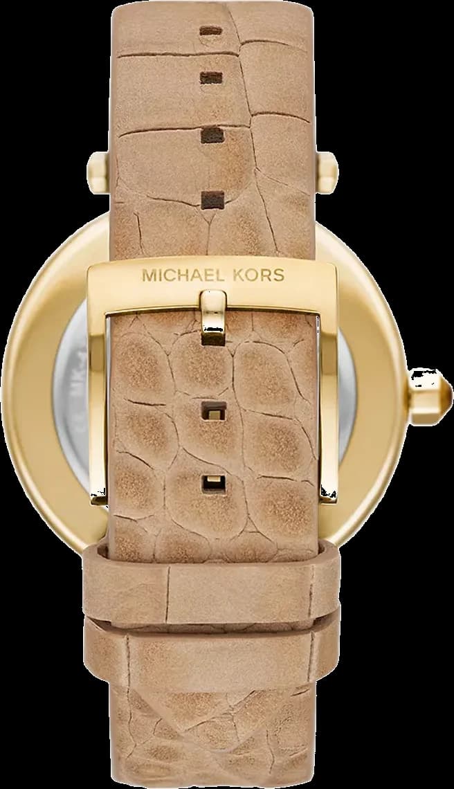 Michael Kors Parker MK4725 Structured Beige Leather Watch vue 2
