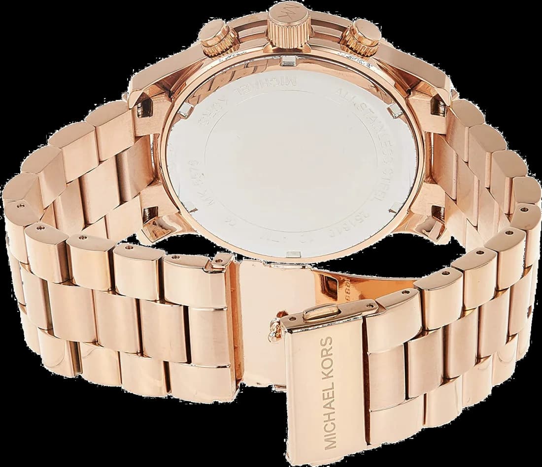 Michael Kors MK5576 Multifunction Rose Gold-Tone Steel with Rhinestone Bezel Women's Watch vue 3