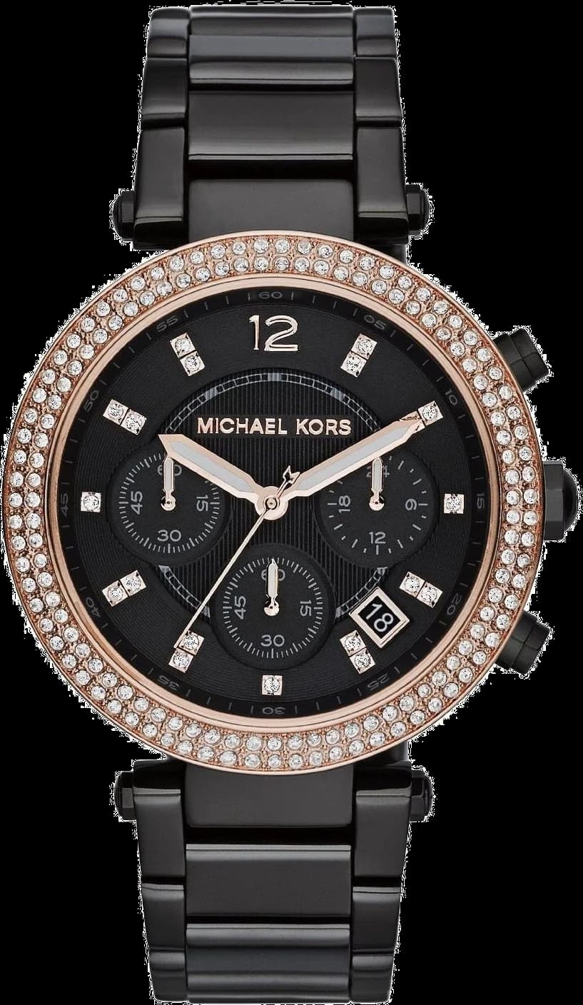 Michael Kors Parker MK5885 Round Rose Gold Crown with Diamonds Women's Watch