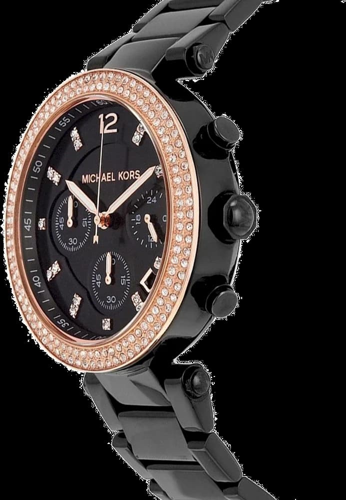 Michael Kors Parker MK5885 Round Rose Gold Crown with Diamonds Women's Watch vue 2