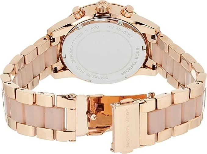 Michael Kors MK6307 Rose Acetate and Rose Gold Stainless Steel Watch vue 3