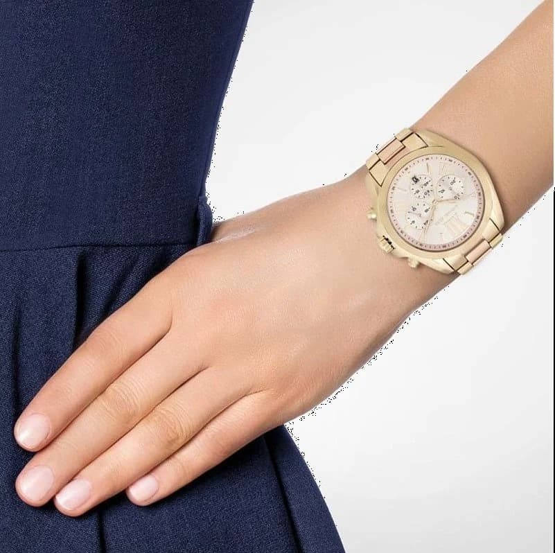 Michael Kors MK6359 Bradshaw Champagne Dial Watch vue 4