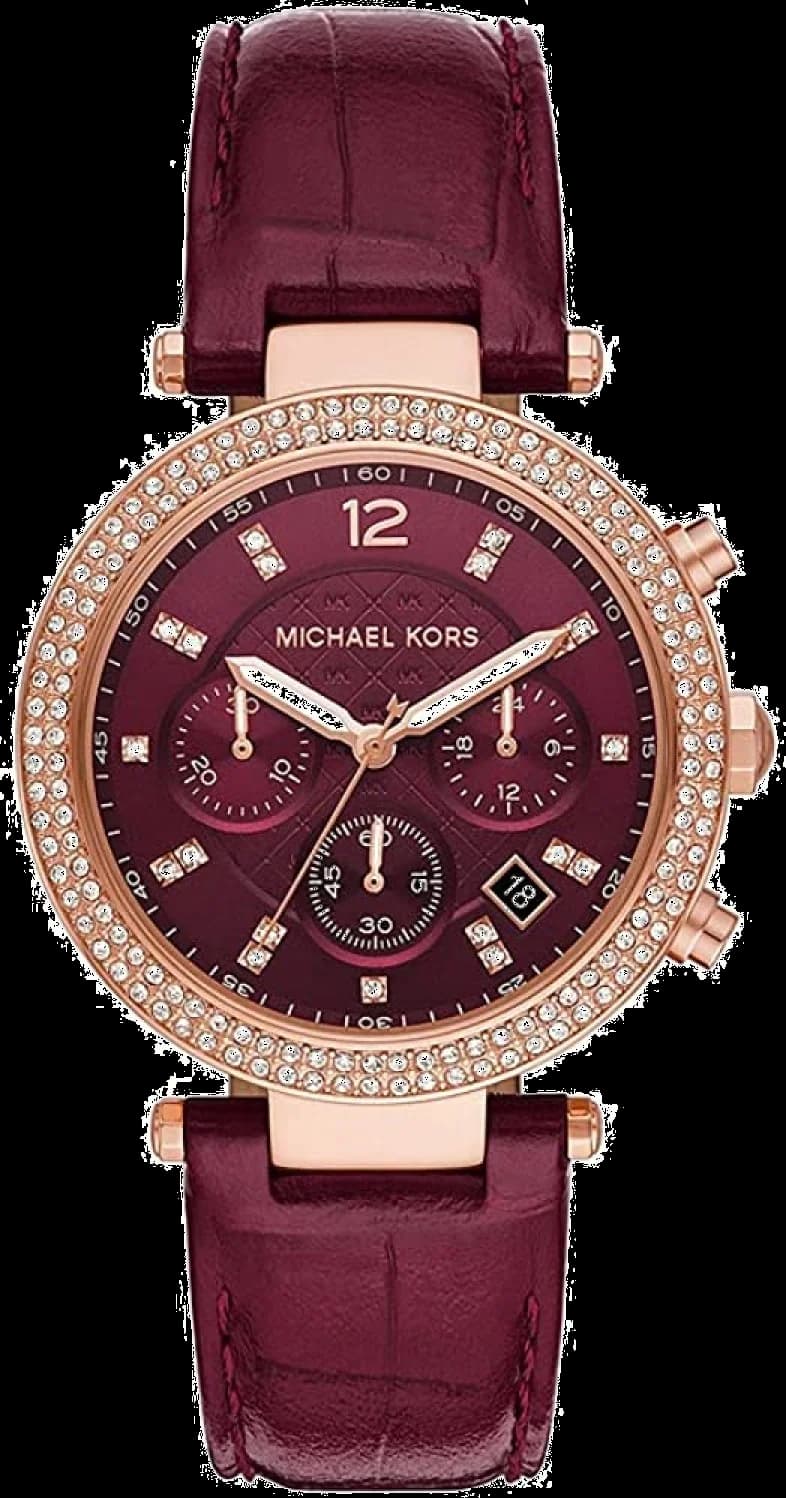 Michael Kors Parker MK6986 Burgundy Leather Strap Women's Watch