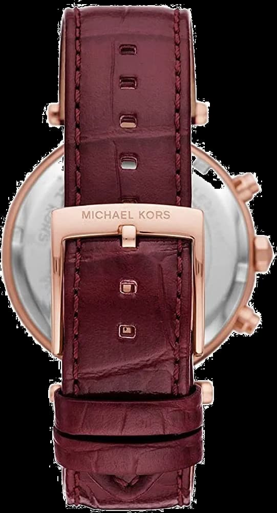 Michael Kors Parker MK6986 Burgundy Leather Strap Women's Watch vue 2
