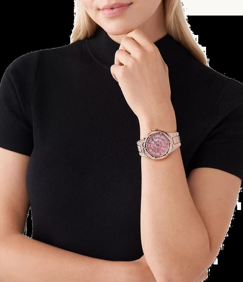 Michael Kors Lennox MK6992 Crystal-Set Dial Stainless Steel Bracelet Women's Watch vue 4