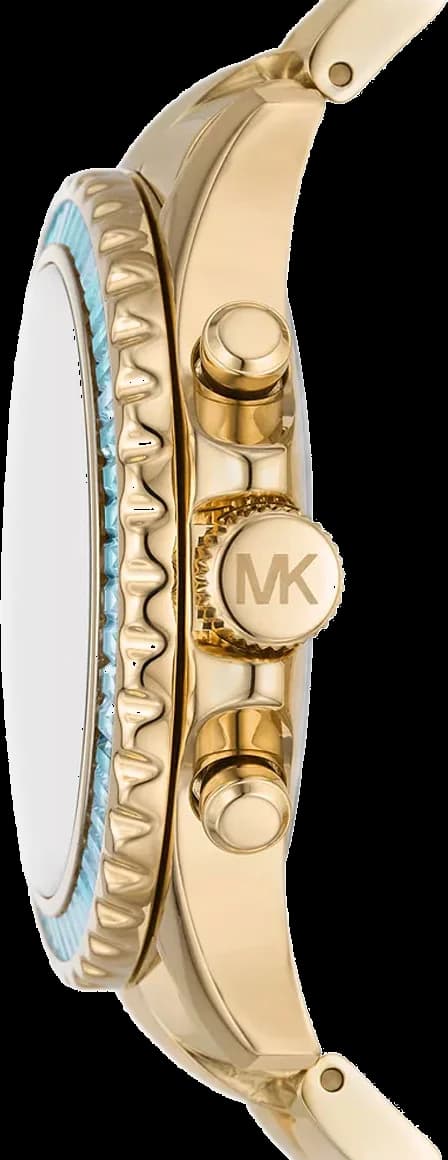Montre chronographe Michael Kors Everest MK7210 ornée de cristaux bracelet en acier inoxydable doré jaune vue 3