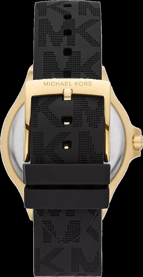Montre Michael Kors Mini-Lennox MK7281 cadran noir bracelet en silicone noir vue 2