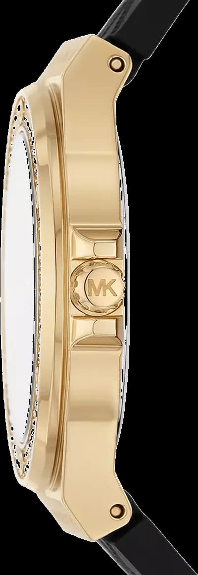 Montre Michael Kors Mini-Lennox MK7281 cadran noir bracelet en silicone noir vue 3