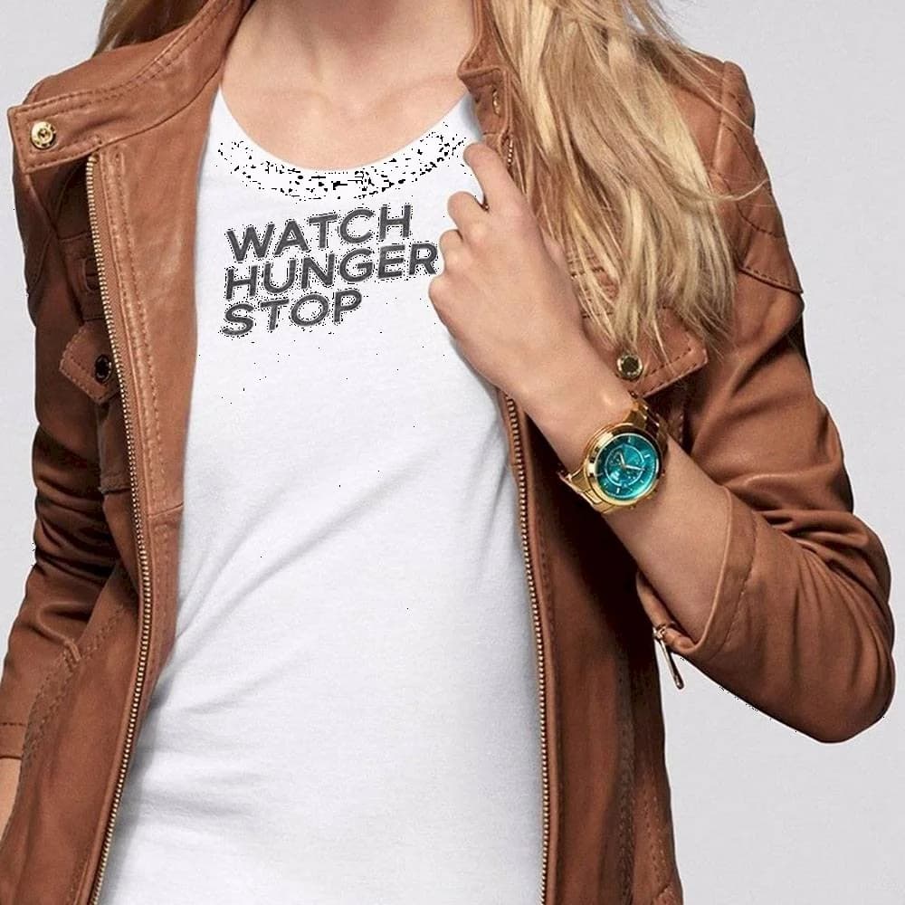 Michael Kors MK8315 Gold-Tone Steel Watch with Turquoise World Map Dial vue 3