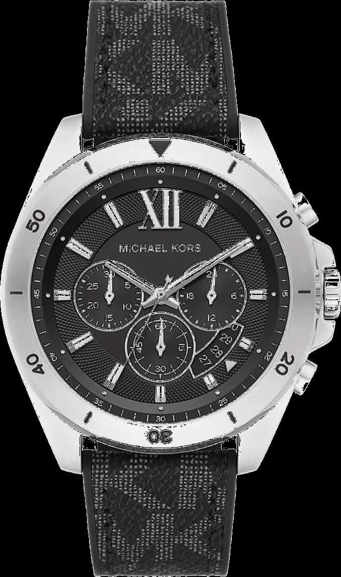 Montre chronographe Michael Kors Brecken MK8850 de couleur noire bande en toile à signature imprimée