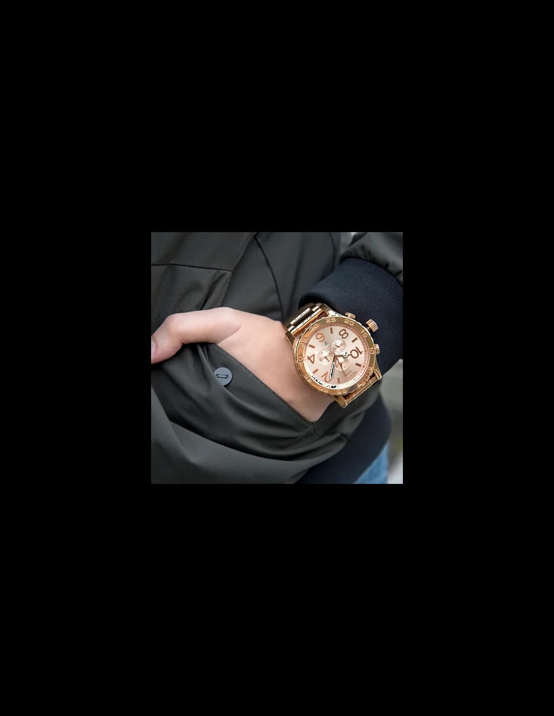 Montre Homme Nixon The 51-30 Chrono A083-897 en acier or rose vue 4