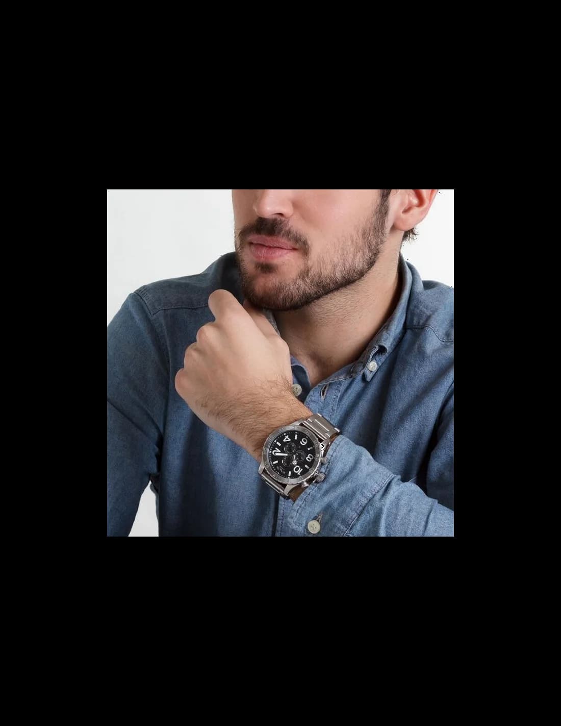 Montre Homme Nixon 51-30 Chrono Acier cadran noir A083-000-00 vue 4