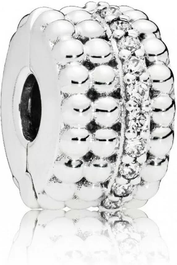Charm Pandora Clip Perlé Pandora Moments Argent 925/1000