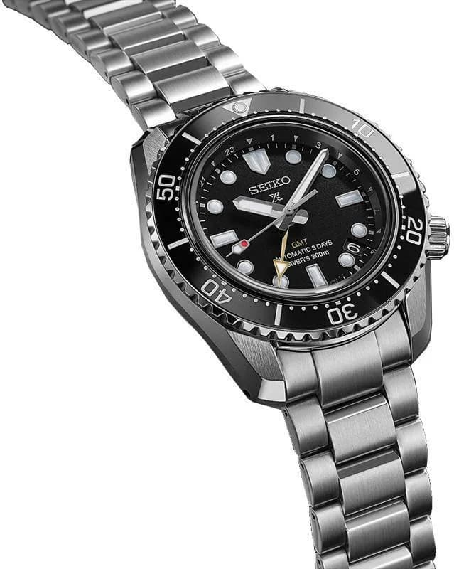 Seiko SPB383J1 Prospex GMT Automatic Steel Black Dial Watch vue 2