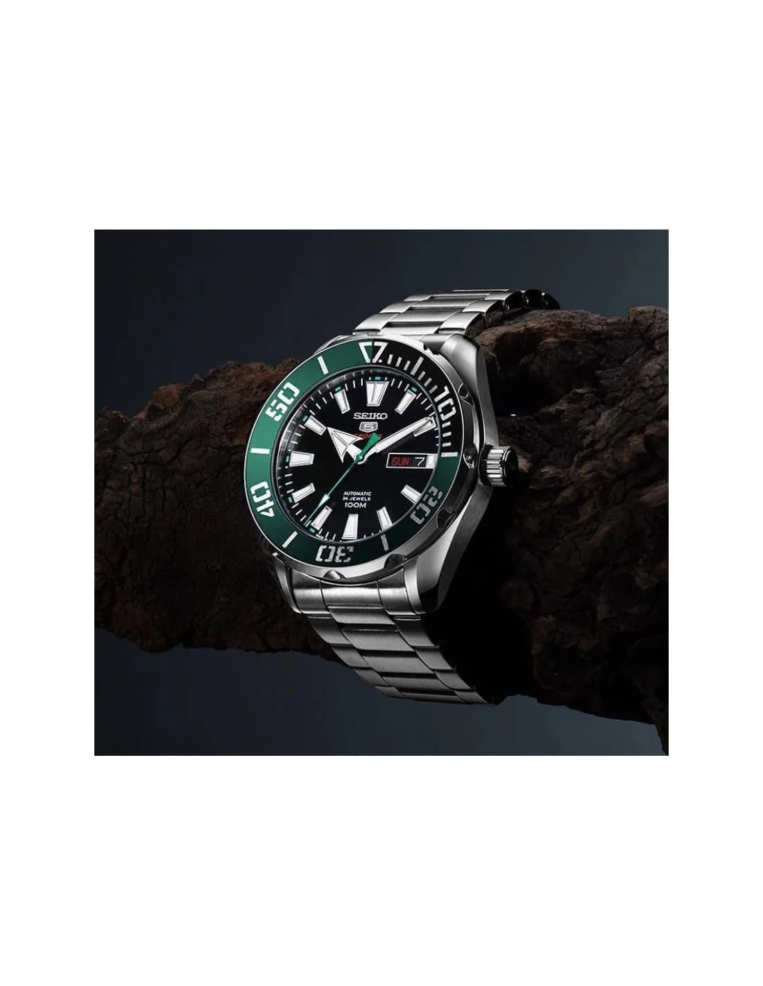 Seiko SRPC53K1 Automatic Stainless Steel Watch with Black and Green Dial vue 4