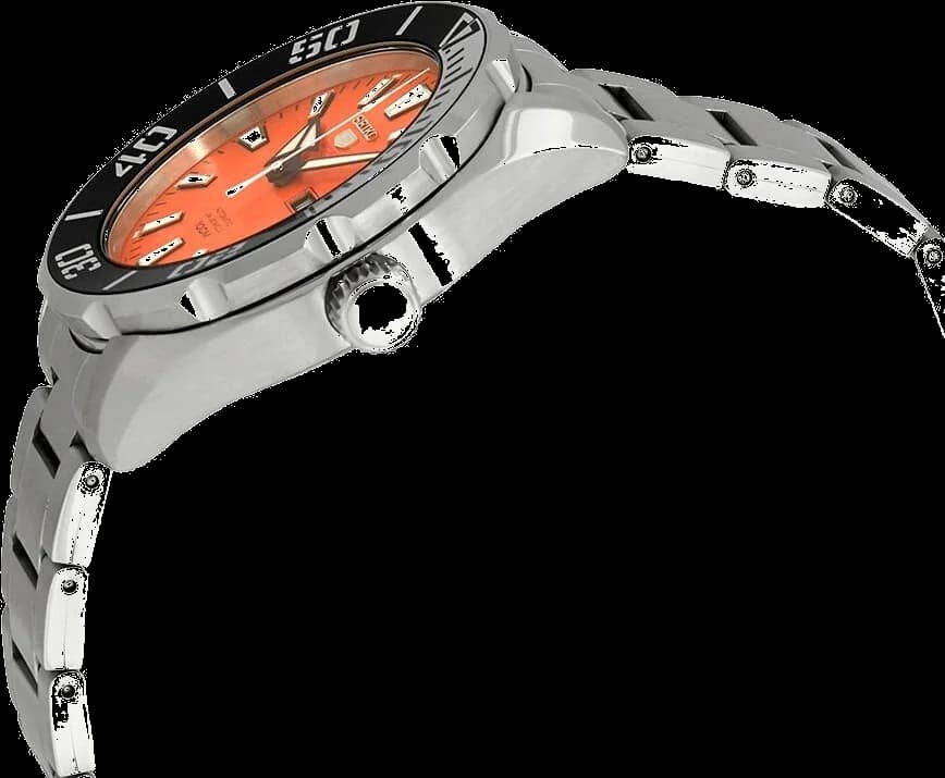 Seiko SRPC55K1 Automatic Orange Dial 43mm Men's Watch vue 2