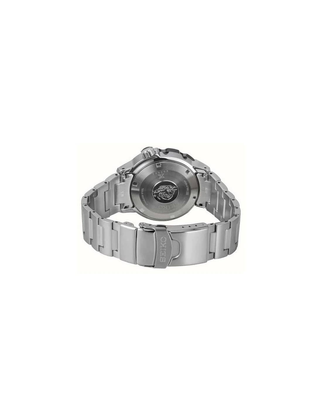 Seiko SRPD25K1 Prospex Monster Automatic Brushed Steel Blue Dial Men's Watch vue 3