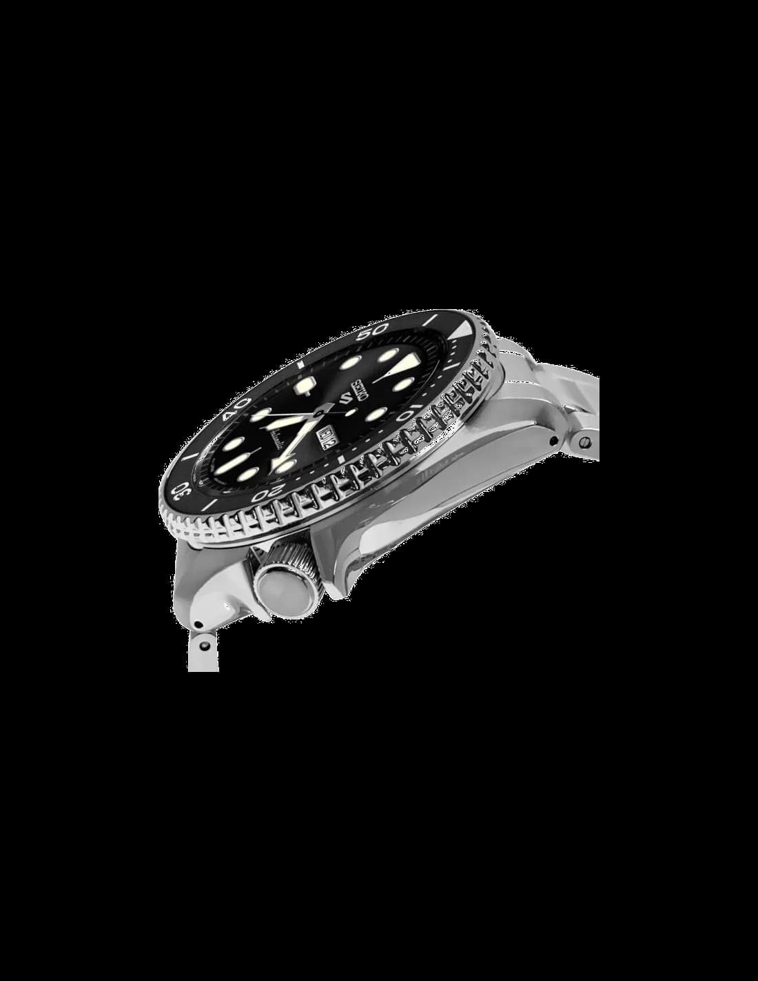 Seiko SRPD55K1 Automatic Steel Black Dial Men's Watch vue 2