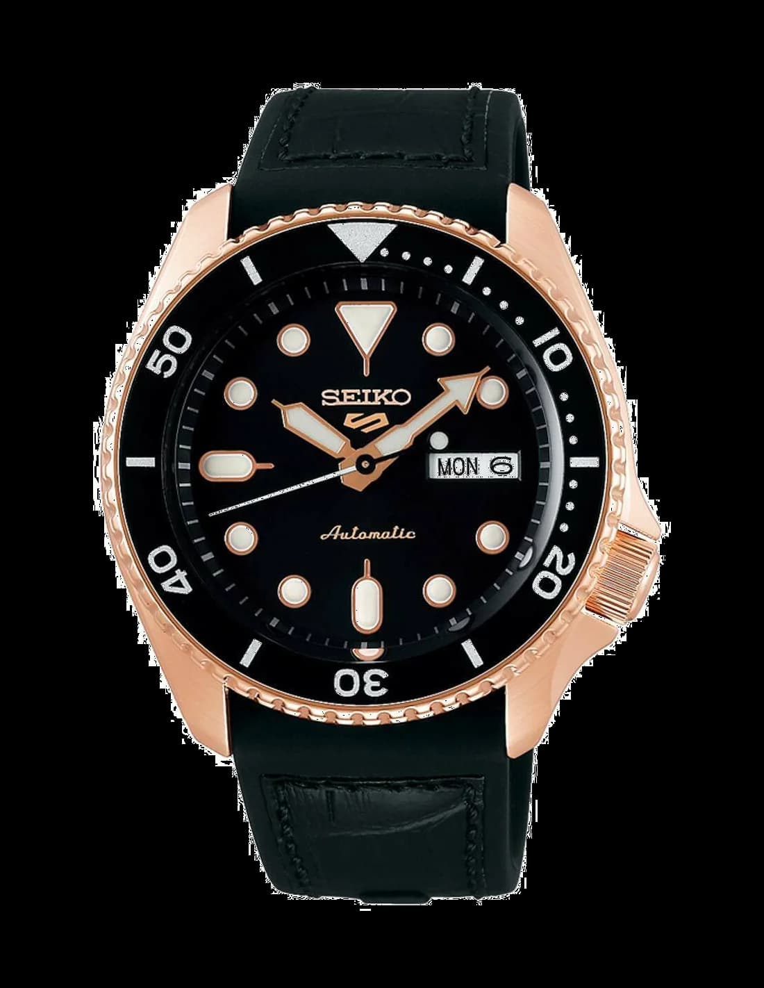Montre Seiko SRPD76K1 Automatique 5 Sports Finition Or Rose et Silicone