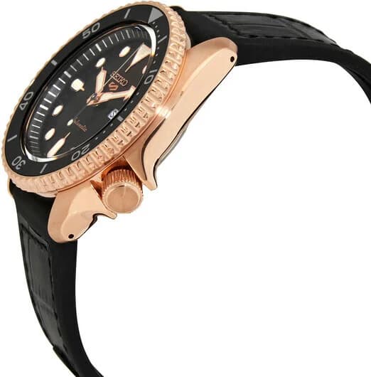 Seiko SRPD76K1 Automatic 5 Sports Rose Gold Finish and Silicone Men's Watch vue 3