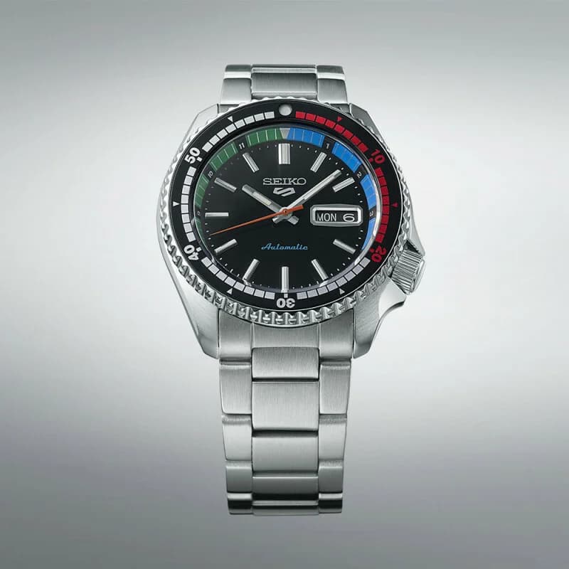 Seiko SRPK13K1 Automatic Multicolour Bezel Stainless Steel Men's Watch vue 3