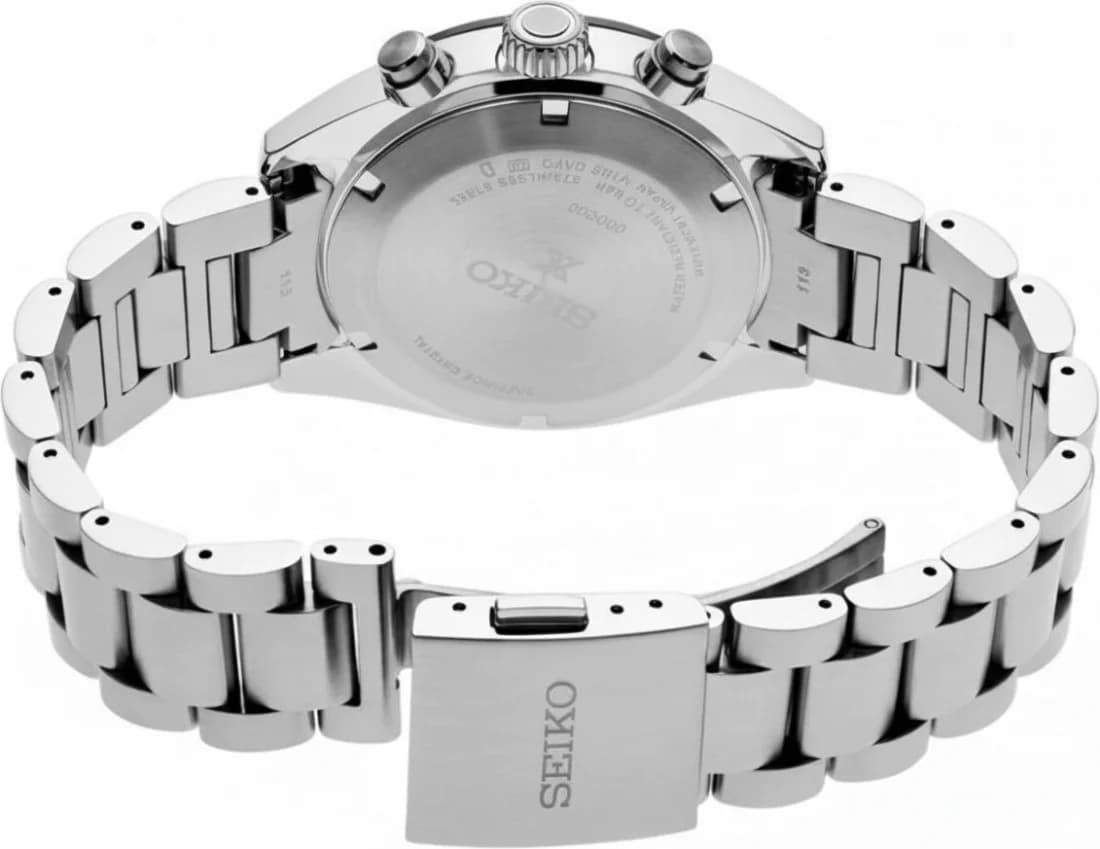 Seiko SSC911P1 Prospex Speedtimer Solar Stainless Steel Silver Watch vue 3