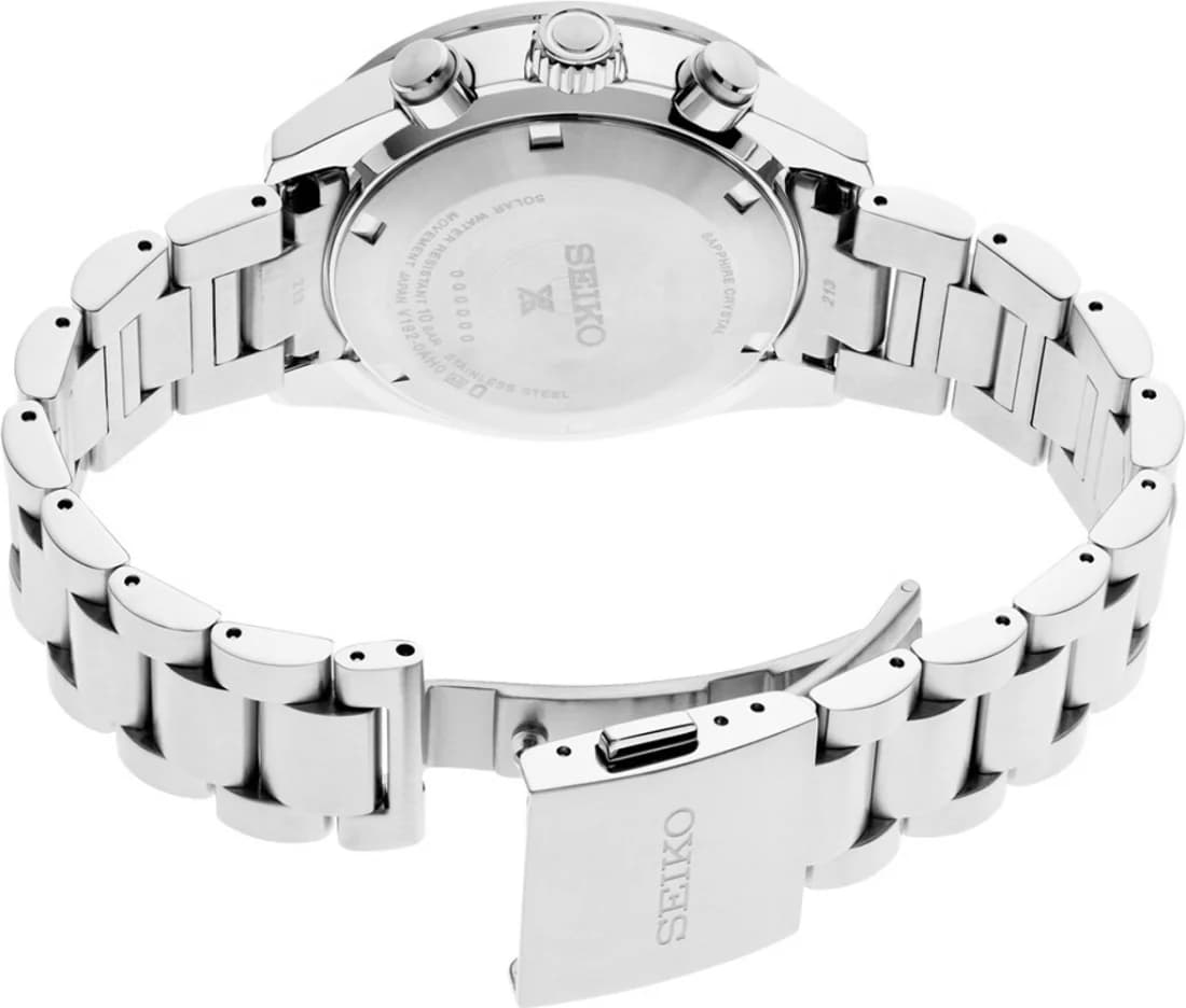 Seiko SSC913P1 Solar Chronograph Stainless Steel Blue Dial Watch vue 3