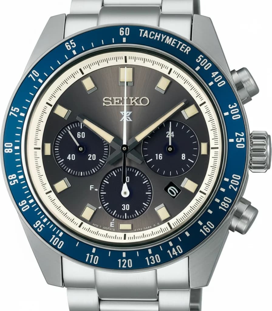 Seiko SSC939P1 Solar Chronograph Stainless Steel Grey Dial Watch vue 2