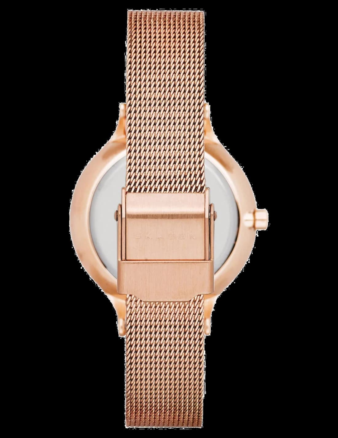 Skagen SKW2633 Rose Gold Stainless Steel and Blue Leather Women's Watch vue 3