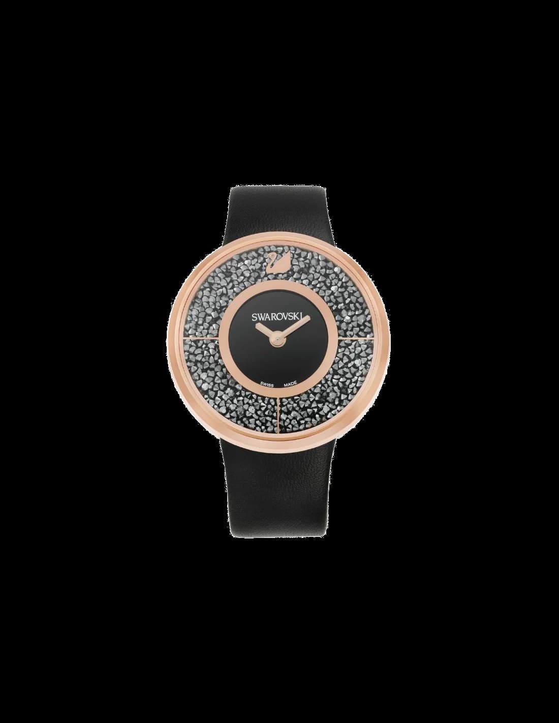 Swarovski Crystalline 5045371 Women's Watch Black Leather Strap
