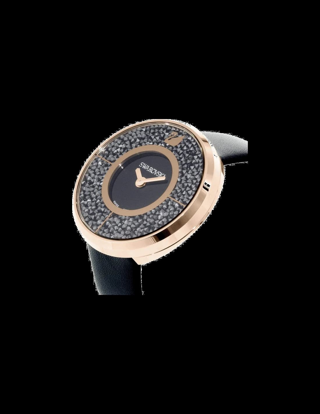 Swarovski Crystalline 5045371 Black Leather Strap Women's Watch vue 2