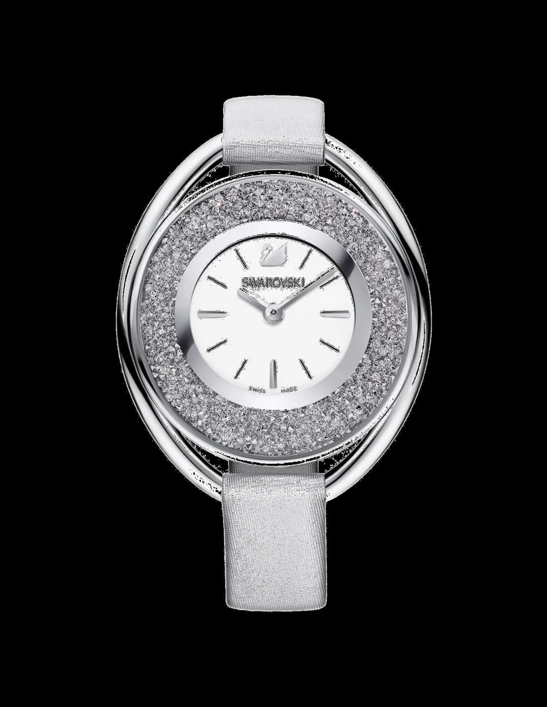 Swarovski 5263907 Crystalline Bracelet Watch for Women, Gray Leather and Crystals