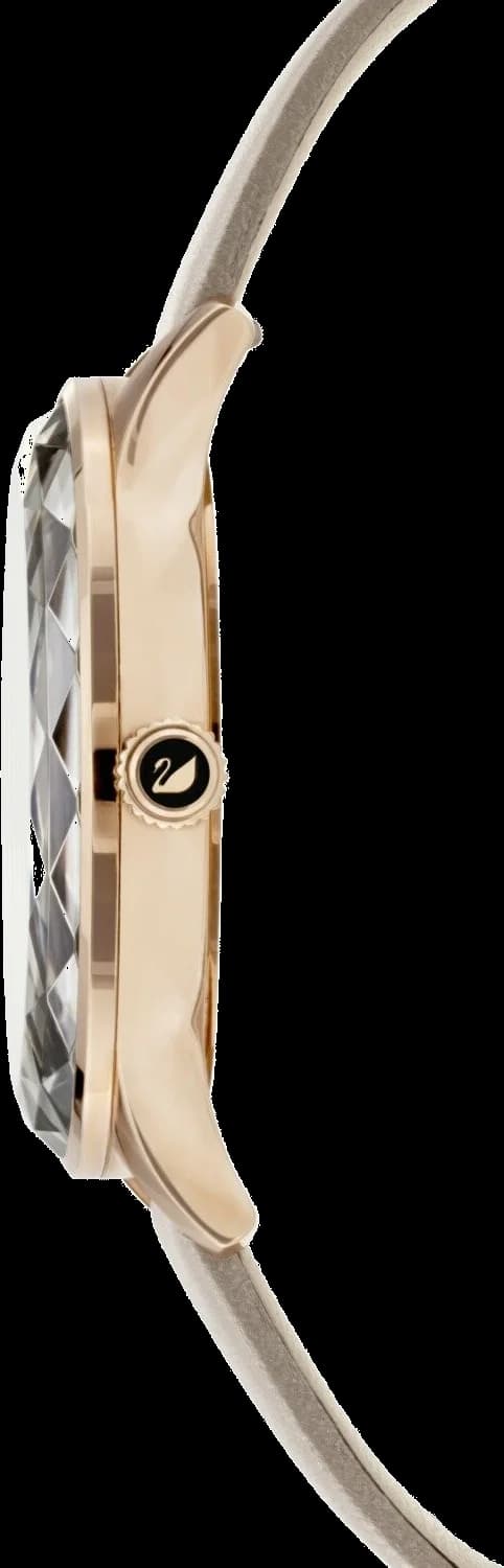 Swarovski 5295326 Octea Lux Grey Crystal Bezel and Leather Strap Women's Watch vue 2